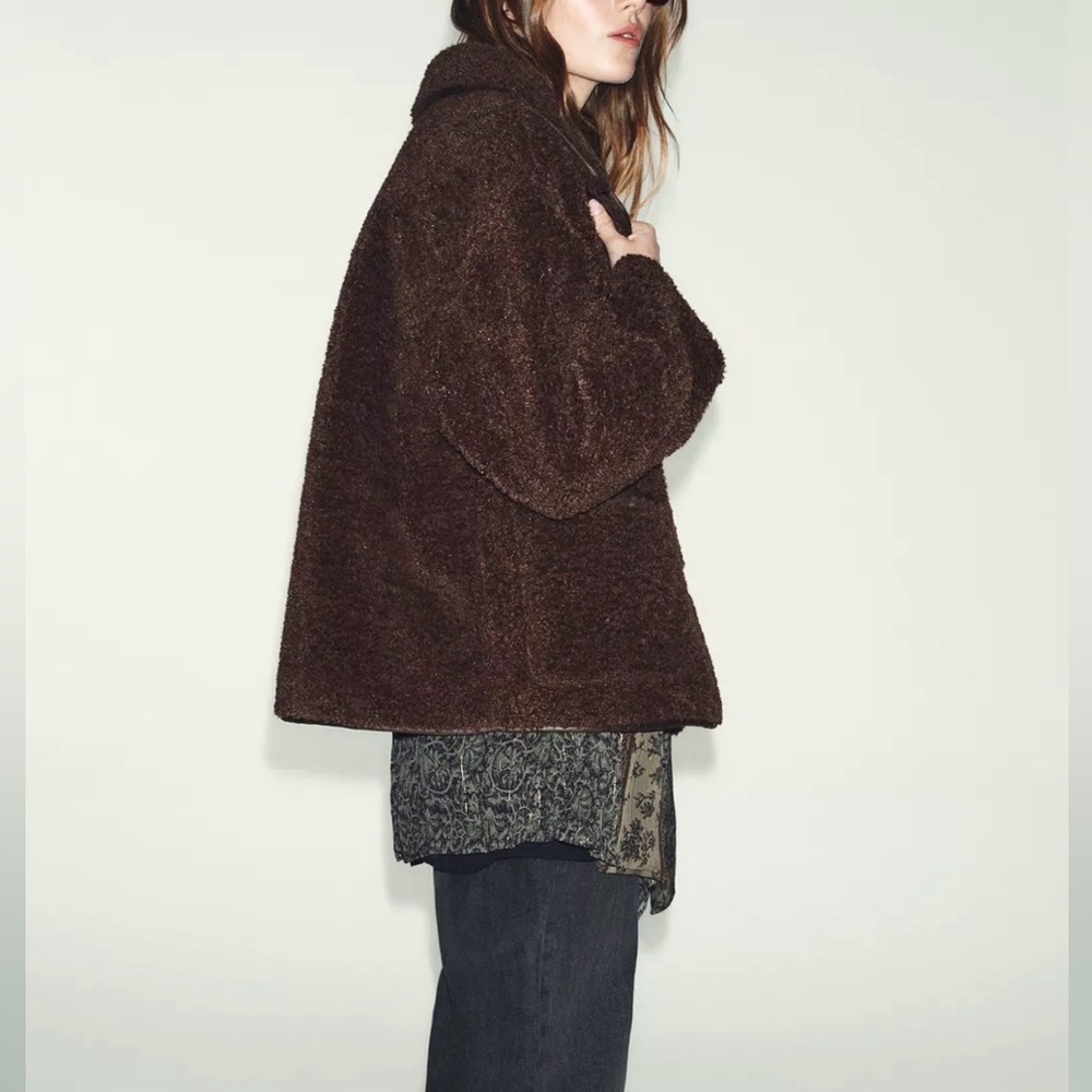 Zara Reversible Double Faced Sherpa Jacket - Picture 8 of 13